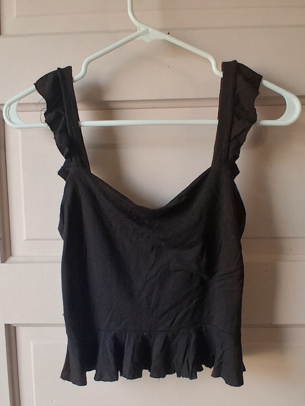 Aeropostale Black Ruffle Strap Camisole